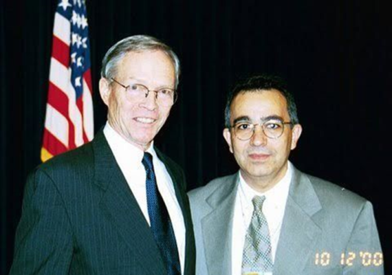 Former Governor of Florida, Buddy MacKay (L) and Samuel (R), at the White House