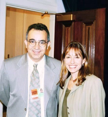 Samuel at the White House with Maria Arriaga (Diplomat and Advisor for President Clinton in 2000)