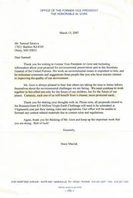 Messages from US Presidents George W Bush, Barack Obama, Vice President Al Gore, and President Joe Biden to Samuel Saraiva evidencing his exercise of citizenship